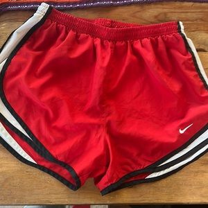 Red and black/white Nike shorts Medium